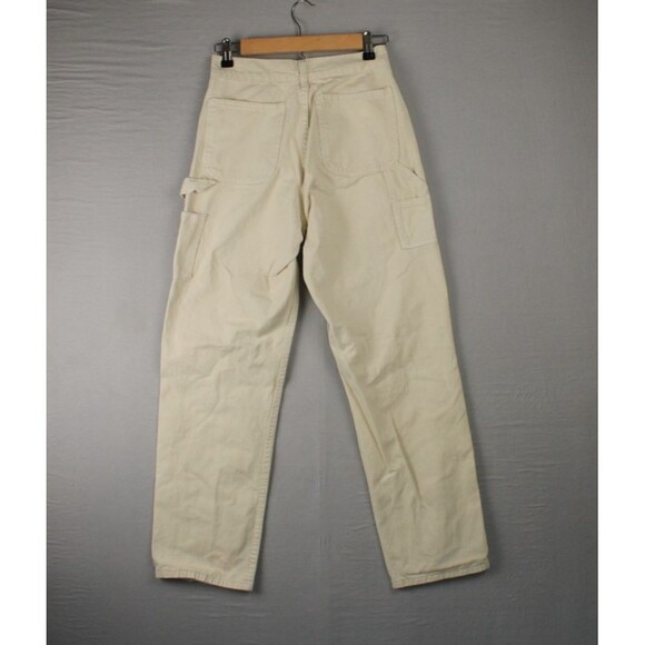 J Galt Denim Women's Beige Carpenter Pants Size Medium Straight Leg Casual Fall - Picture 2 of 15